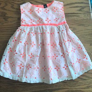 Baby GAP 2T Neon Pink with White Eyelet Overlay